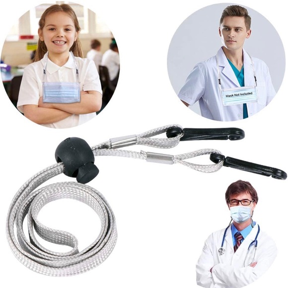 10 Pack - Adjustable Length Face Covering Lanyard - Picture 1 of 3